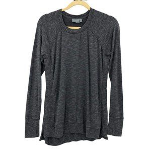 Athleta Tunic Top Womens Size Medium Gray Modal Long Sleeve Split Sides